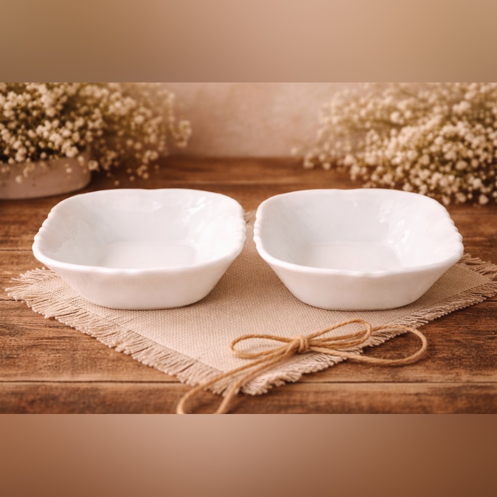 Hazel Atlas White Milk‎ Glass Diamond Square Candy Trinket Dish